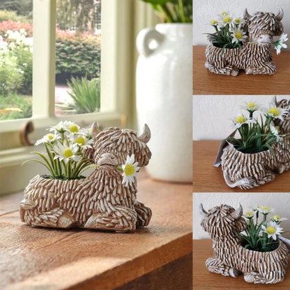 Highland Cow Flower Pot