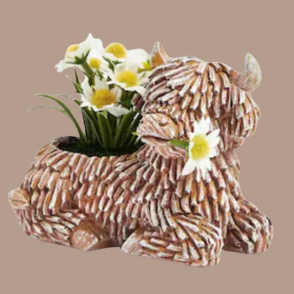 Highland Cow Flower Pot
