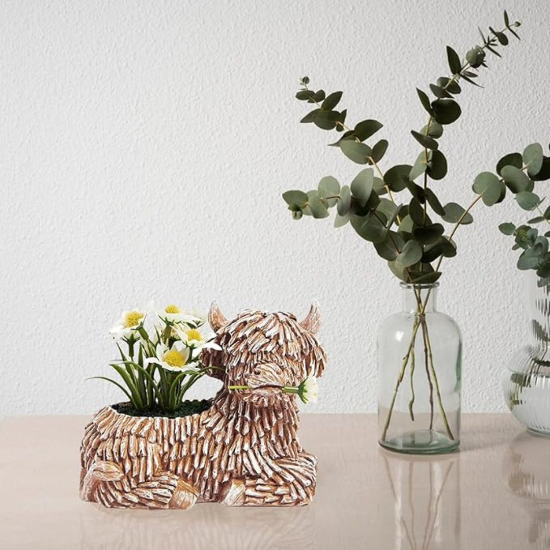Highland Cow Flower Pot