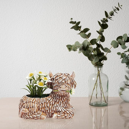 Highland Cow Flower Pot